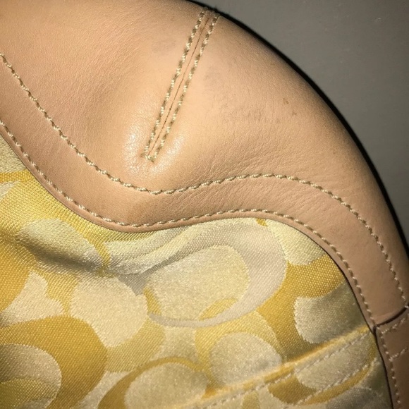 Coach Small Signature Yellow Hobo - Picture 6 of 8